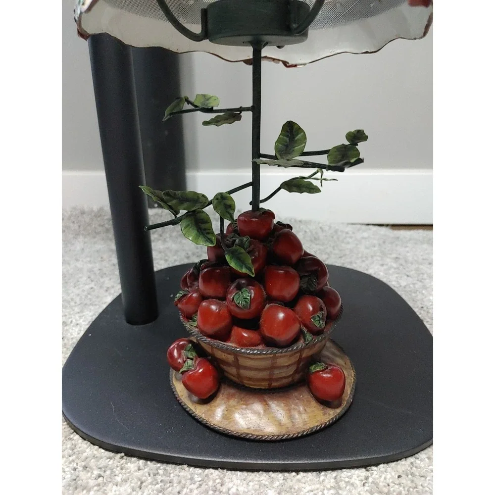 90s Vintage Home Interiors 3D Apple Basket Lamp Shade Votive Candle Holder Decor